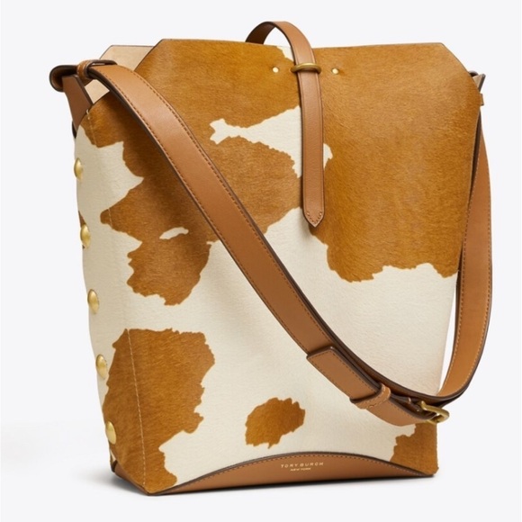 Tory Burch Handbags - TORY BURCH ROWAN CALF HAIR BUCKET BAG LIKE NEW